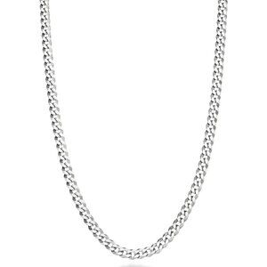 Italian Solid 925 Sterling Silver 3.5mm Diamond Cut Cuban Link Curb Chain Neckla